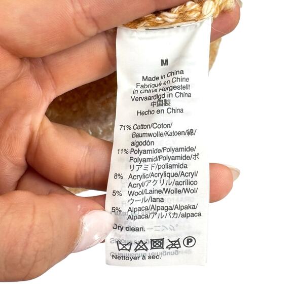 Madewell Baez Orange & Cream Stripe Chunky Open Knit Relaxed Pullover Sweater - Picture 14 of 14